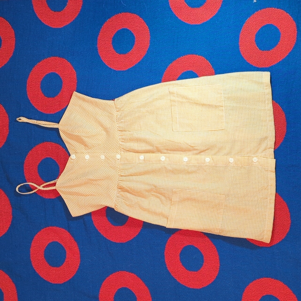 Orange Button-Up Gingham Dress